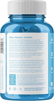 Goli Zero Sugar Ashwagandha & Vitamin D, Maca, L-Theanine Gummies, No Artificial Sweeteners, No Sugar Alcohols. Mixed Berry, KSM-66, Vegan, Plant Based, Non-GMO, Gluten-Free & Gelatin Free, 60 Gummies