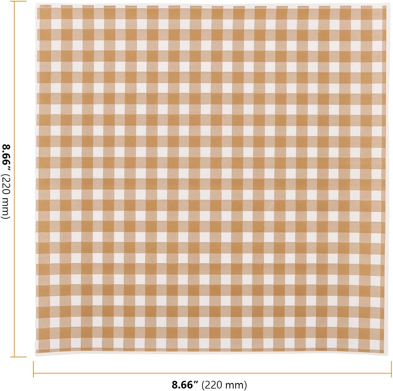 SEUNMUK 400 PCS Deli Wax Paper Sheets, 8.6" x 8.6" Waxed Paper Sheets for Food, Sandwich Wrapping Papers, Grease Resistant Checkered Food Basket Liners for Hamburger, Hot Dog, Picnic(Brown)