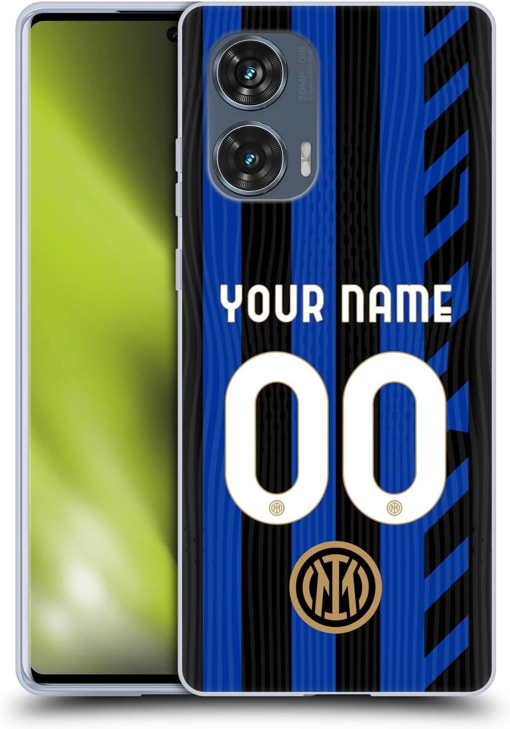 Head Case Designs Officially Licensed Custom Customized Personalized Inter Milan Home 2024/25 Kit Soft Gel Case Compatible with Motorola Edge 50 Fusion