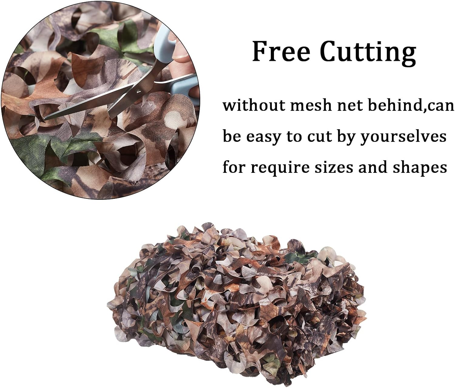 Senmortar Camo Netting, Bulk Roll Camouflage Netting, Military Hunting Mesh Free Cutting for Hunting Blind Sunshade Shooting Theme Party Decoration