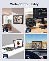 Vista 2 de Eyoyo Monitor de cámara de seguridad de 8 pulgadas, 1024 × 768 4:3 mini pantalla LCD CCTV Monitores pantalla con HDMI VGA BNC AV USB, monitor