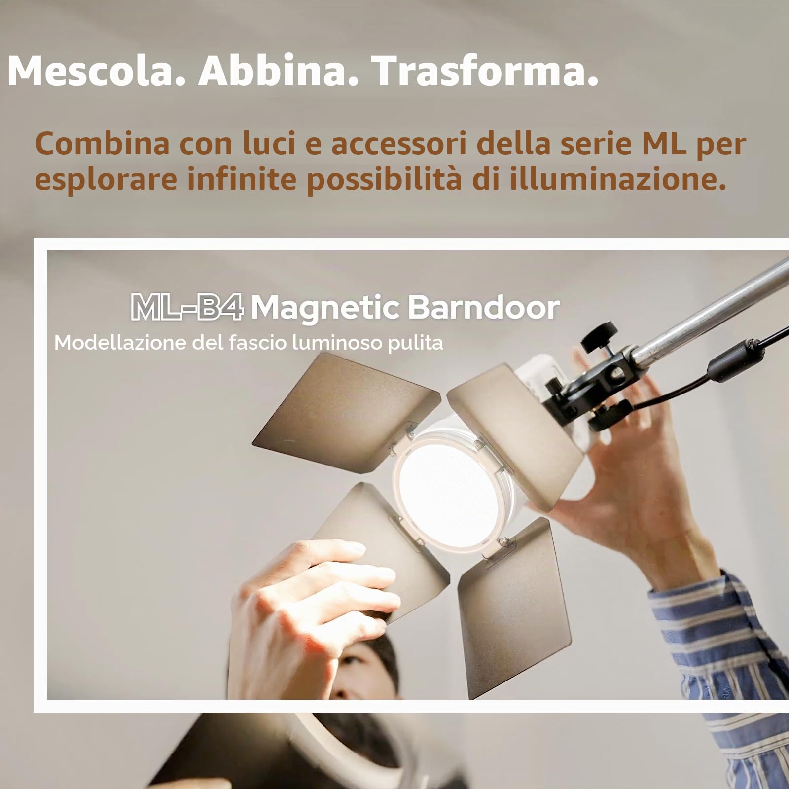 Godox ML-Z - Riflettore obiettivo zoom per proiettori video a LED, supporto Godox modificatore del fascio focalizzato compatibile ML100Bi ML100R ML80Bi ML150Bi ML60 ML30 e più