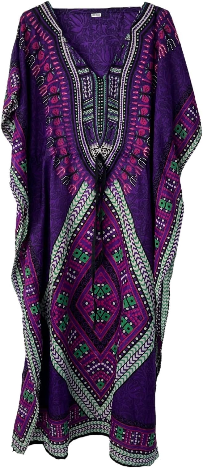 Kiran FashionNew Women Casual Beach Kaftan Dress Short Sleeve Loungewear Caftan Swimsuit Cover Up