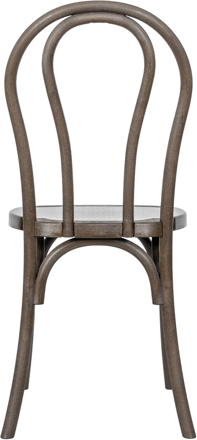 Flash Furniture Hercules Commercial Indoor/Outdoor Thonet Style Chair, Wood Look, Weather-Resistant, Lightweight Design, Versatile Use, Set of 2, Dark Brown