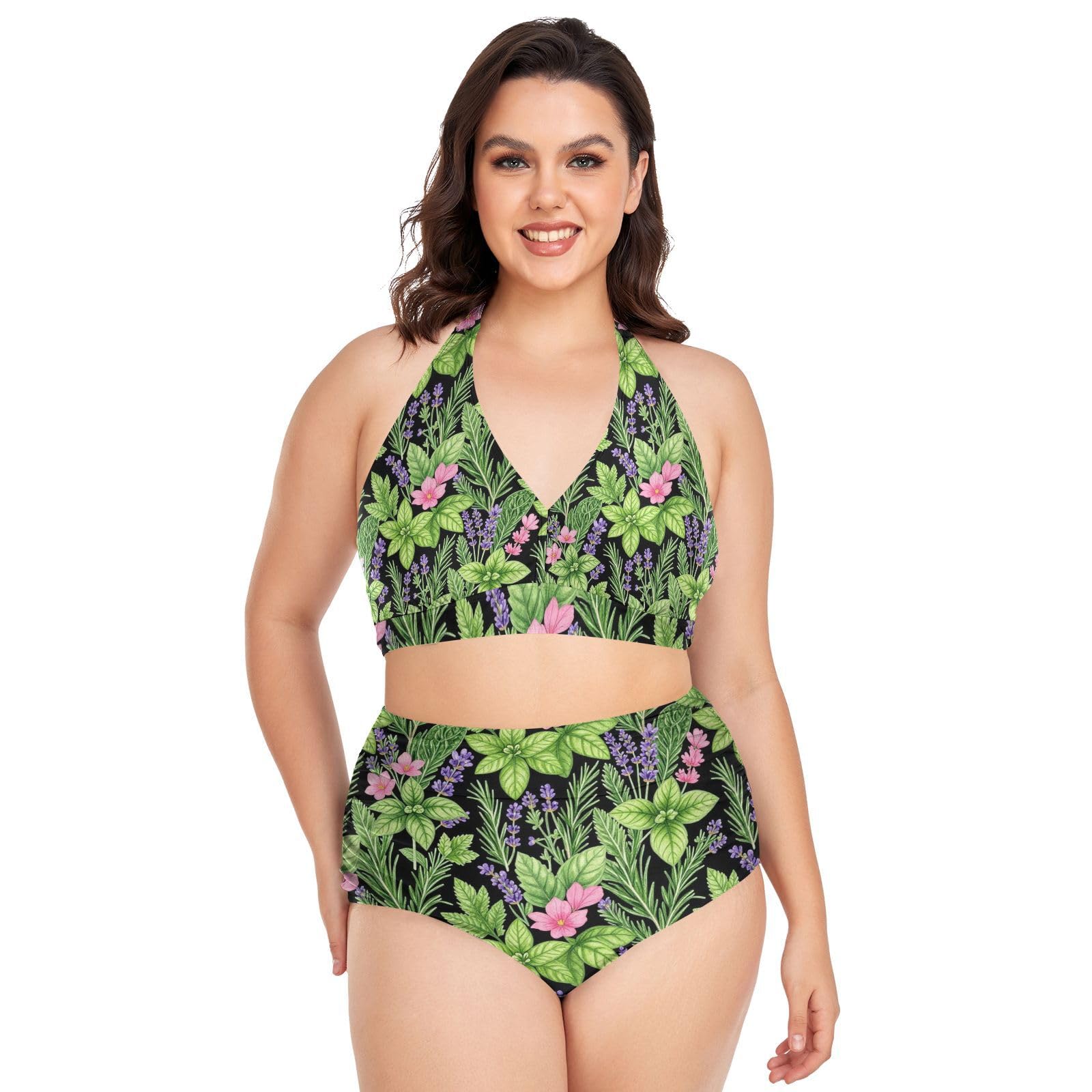 FRODOTGV Curvy Maillot de bain deux pièces pour femme L-4XL