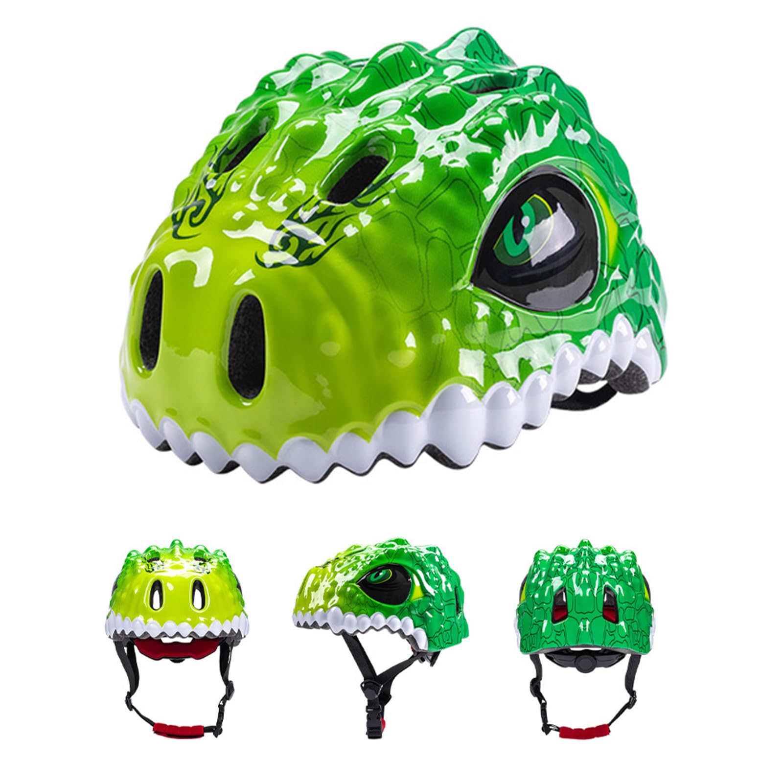 Lixada Kids Bike Helmet Adjustable Dinosaur Helmet for Child Ages 5 6 7 8 Years Old Boys & Girls, Multi-Sports Safety Children Bicycle Helmet for Cycling Skating Skateboard Scooter (20-21.2Inches)