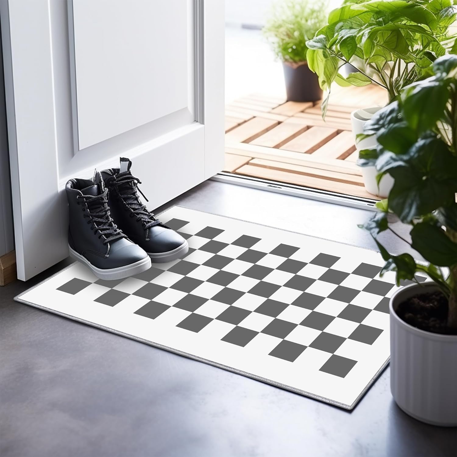 Offizon Grey Door Mat, 20"x32" Door Runners for Hallways