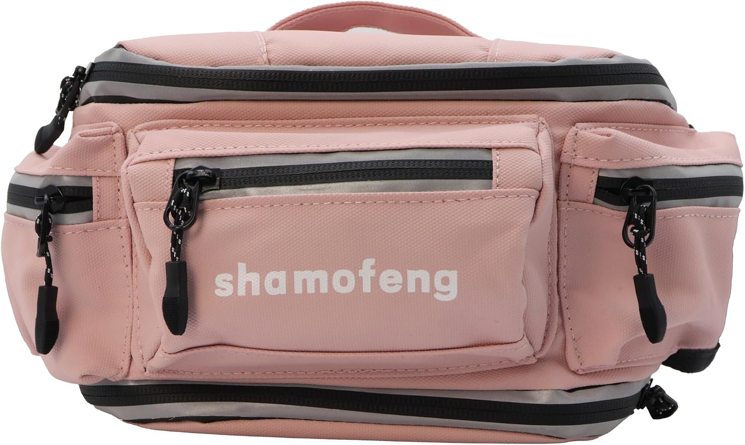 Motorcycle Waist Bag Fanny Pack and Riding Glasses For Men Women Hip Bum Bag with Multi-Pockets Large Capacity Casual Bum Bag for Cycling Hiking Running, Pink