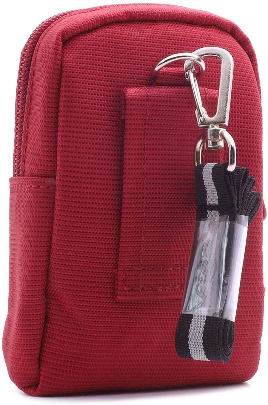 Baxxtar Kameratasche mit Style für Digitale Kompaktkameras - (mit Schulterriemen - Gürtelschlaufe) zum Beispiel kompatibel mit Kodak Pixpro FZ53 FZ55 X55 usw. Pink - Lila - Rot