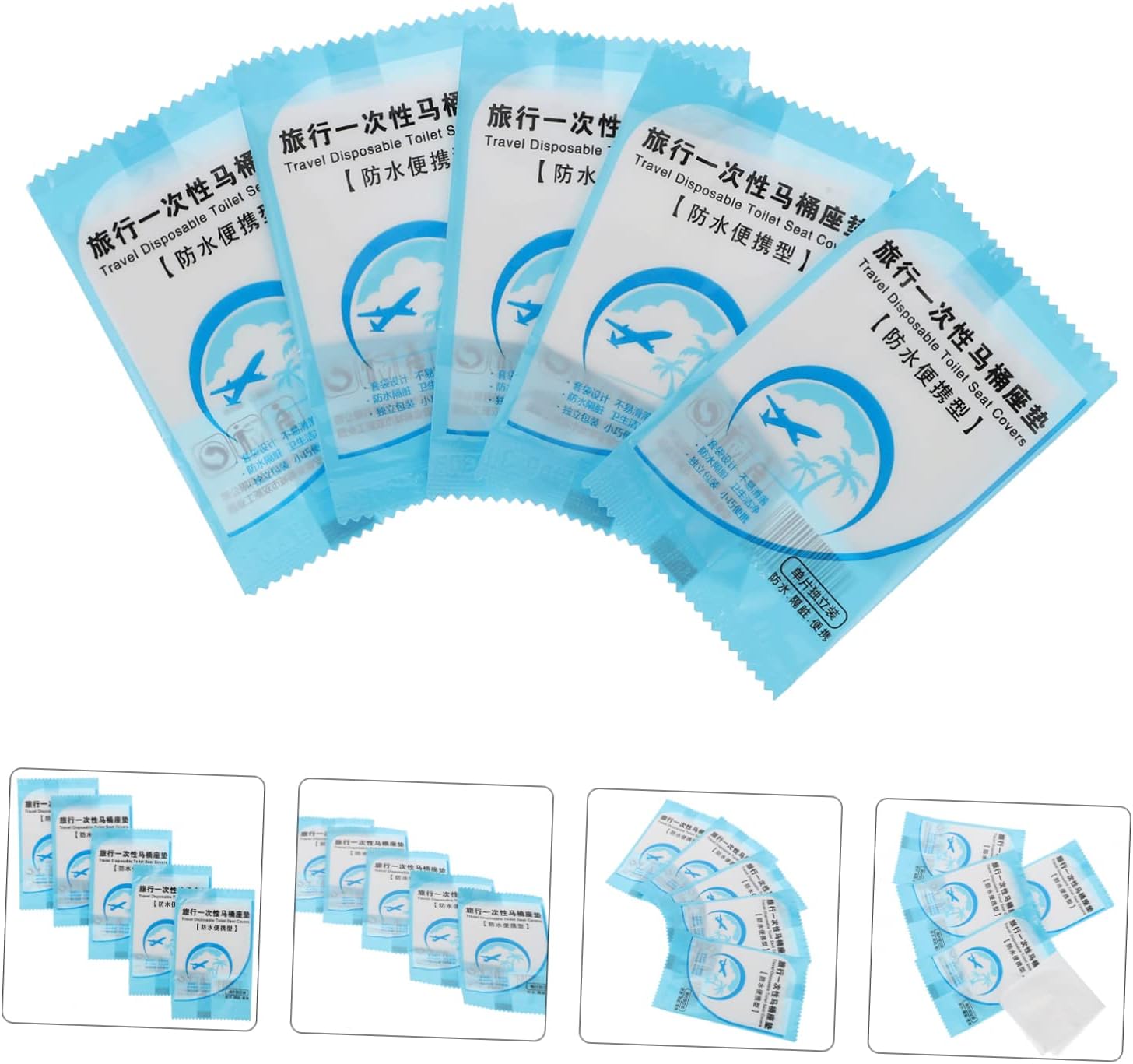 Ciieeo 1Bag Portable Toilet Cushion Disposable Toilet Seat Covers for Travel Thick and Toilet Pads Compact Individually Packaged for Public Toilets and Airplanes