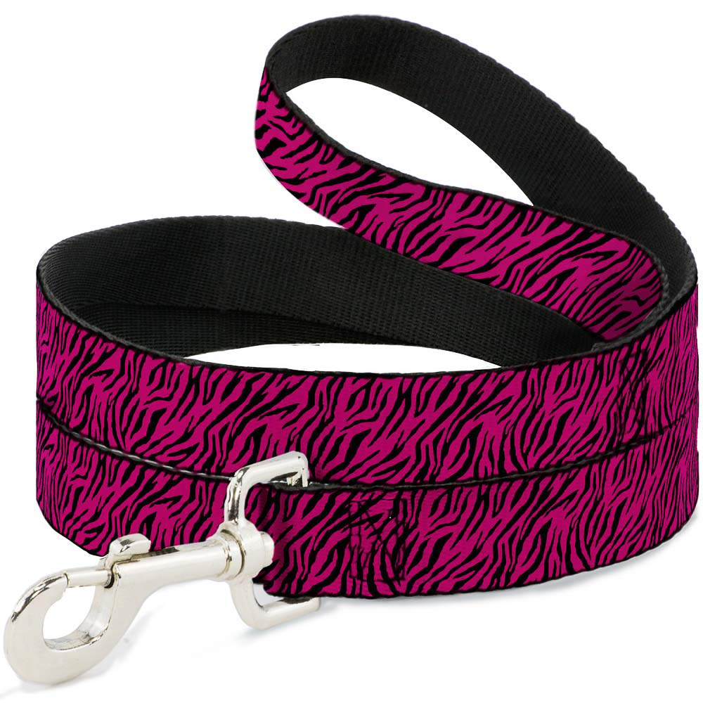 Laisse pour chien Buckle-Down Zebra 2 fuchsia 1.5" ultra résistante