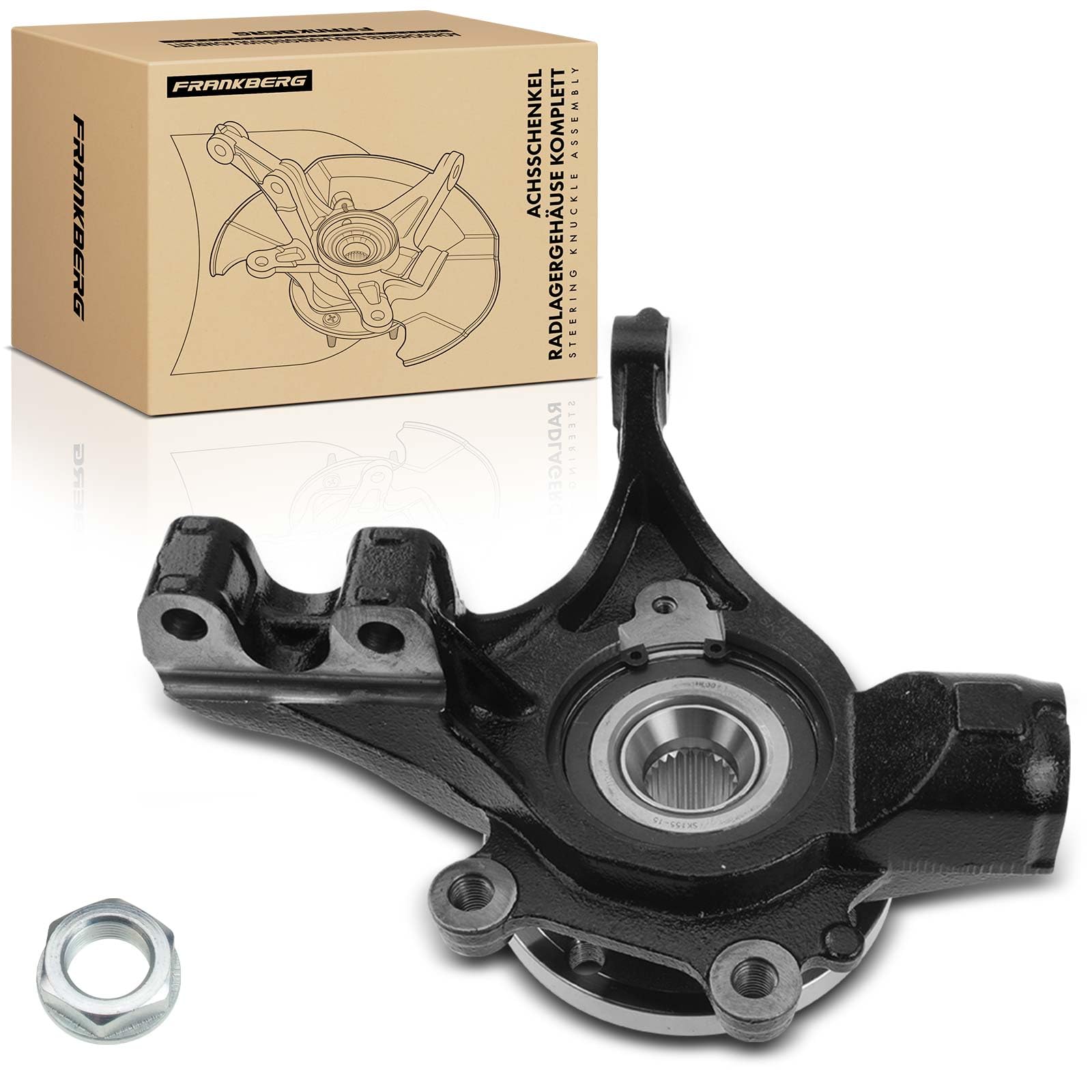Frankberg Alloggiamento cuscinetto ruota mozzo sterzo anteriore destro | Compatibile con: C4 II NC, C4 II Saloon NC, Berlingo Box/MPV B9, C4 I Box/Hatchback LR, C4 I LC, Partner Combispace 5G