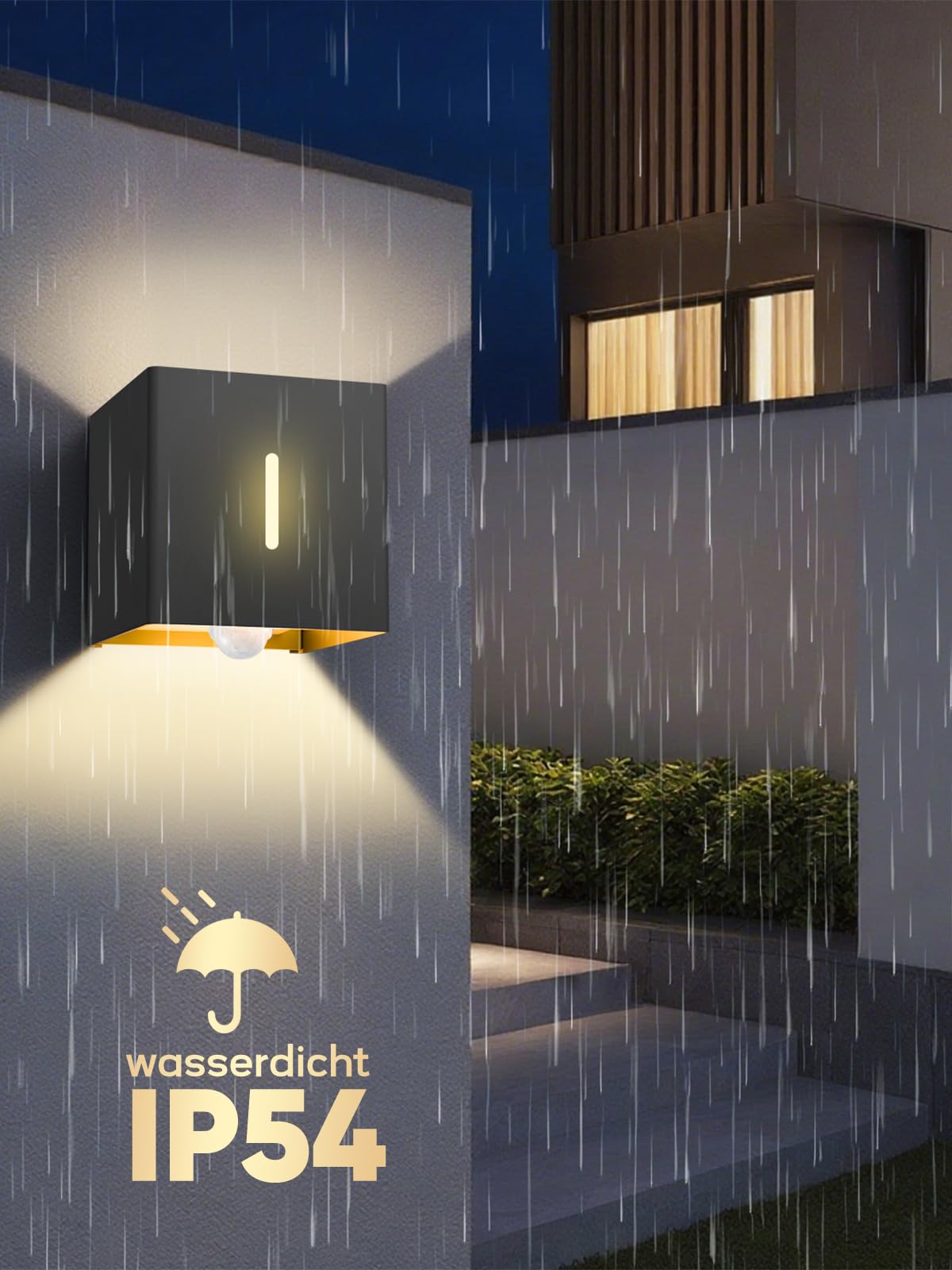 brightower LED Außenwandleuchte Außenlampe mit Bewegungsmelder,3000K Wandlampe mit Austauschbarer G9 IP54,Aluminium Wandleuchte Außen Einstellbar Abstrahlwinkel für Garten Eingang