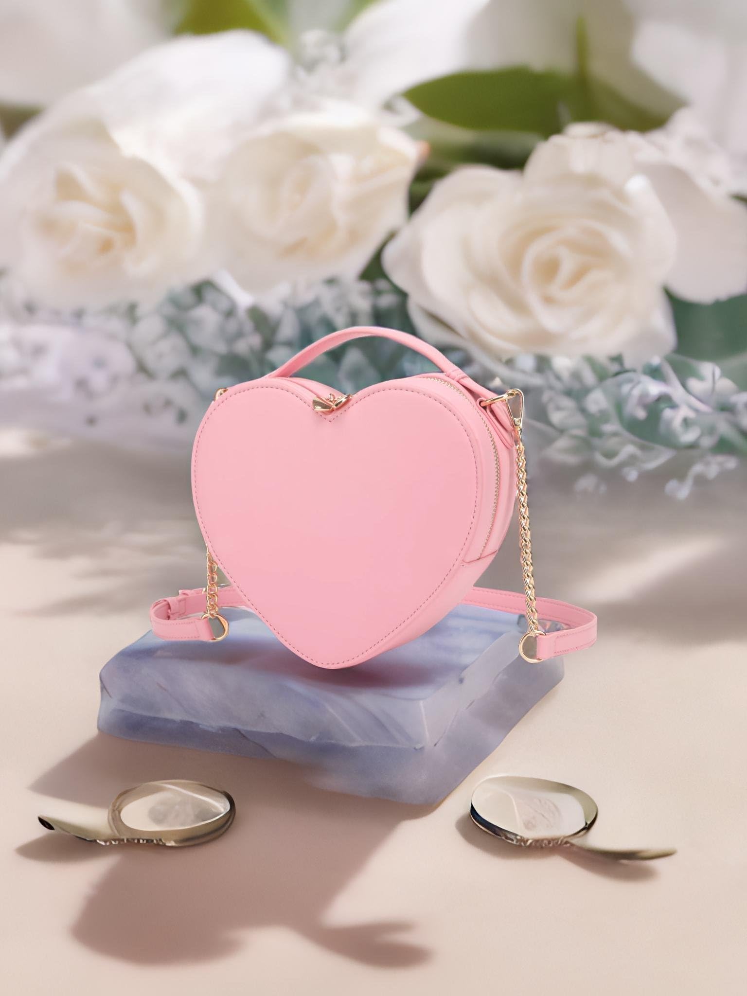 lola mae Heart Shape Satchel Crossbody Purse for women Zip Around Shoulder Bag