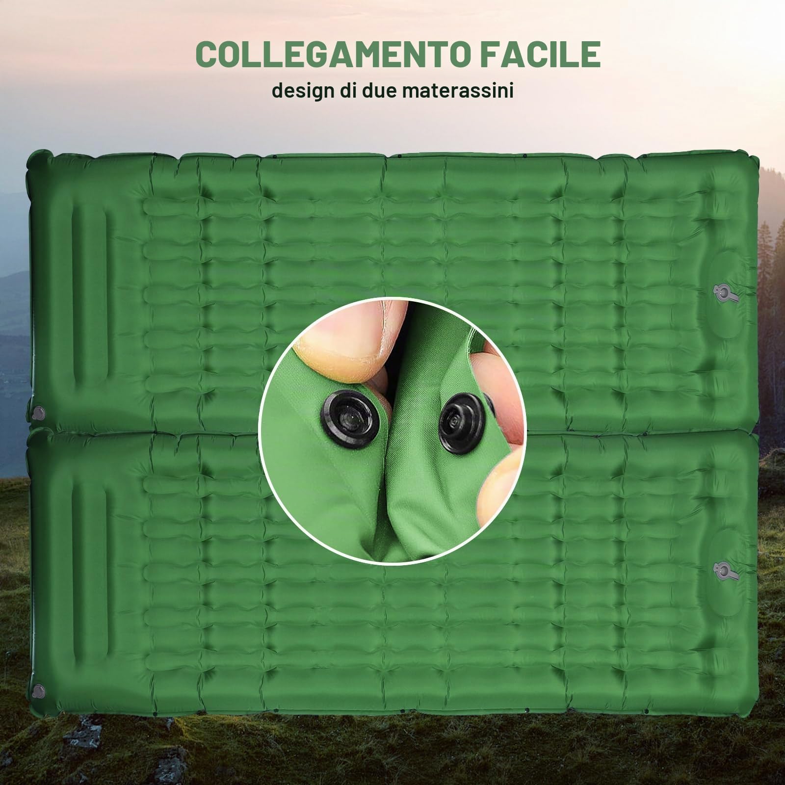 SHANNA Materassino Da Campeggio Autogonfiante: Extra Spesso 12 Cm Ultraleggero Materasso Autogonfiante Leggero E Compatto Materassino Gonfiabile Per Trekking, Escursioni, Tenda (Verde Oliva)