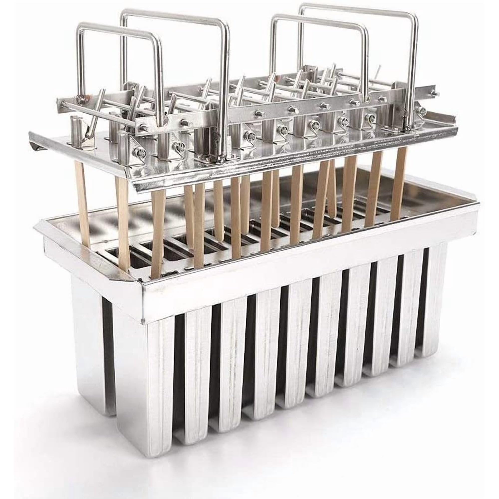 Photo 1 of Ecozoi Stainless Steel Popsicle Molds, 20 Piece Set, comes with 50 Reusable Bamboo Sticks, and Plant Based Cleaning Brush