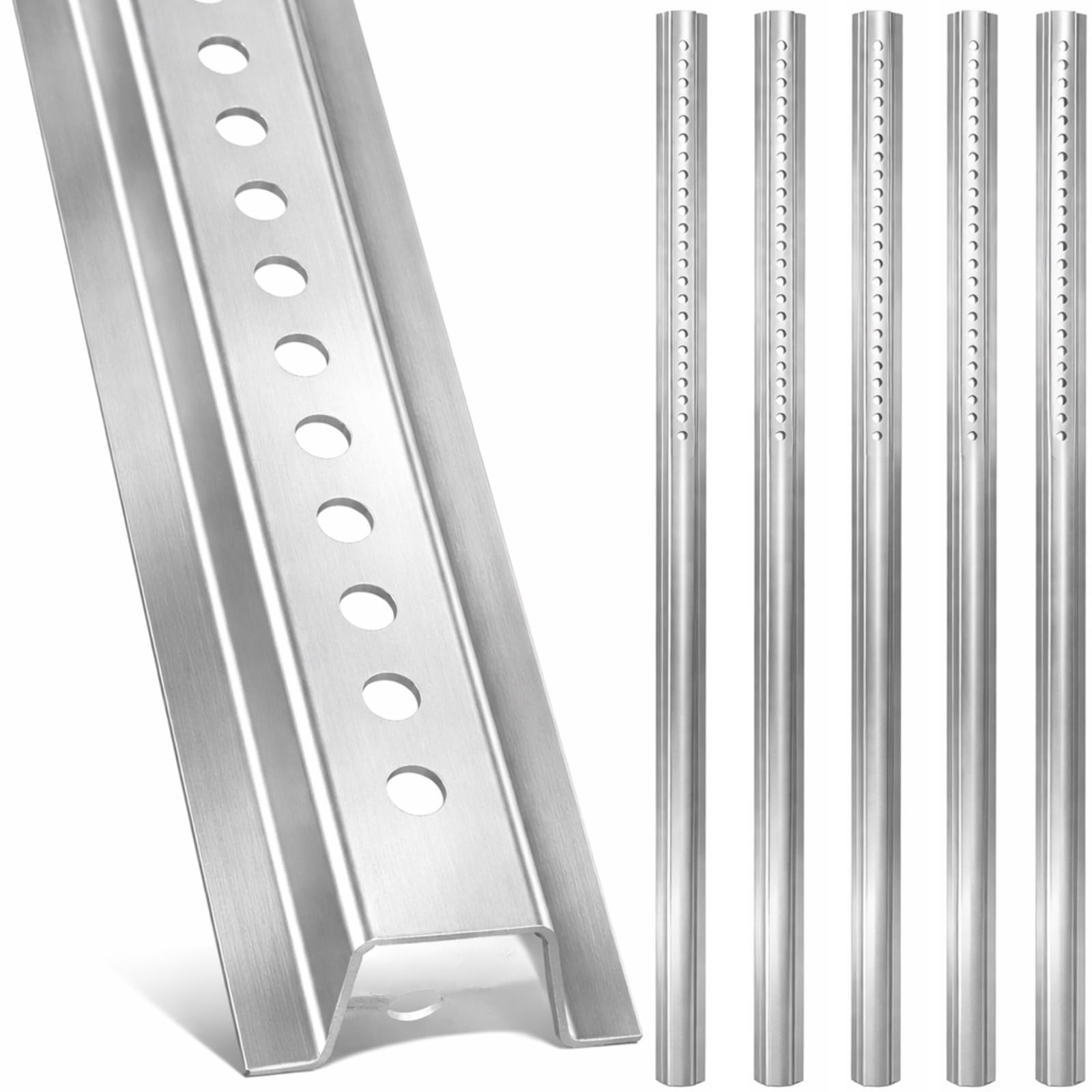 Gisafai 6 Pack 6ft Tall Silver U Channel Sign Steel Post with Enamel Coating Heavy Duty Metal Sign Post with Pre Drilled Holes for Easy Mounting