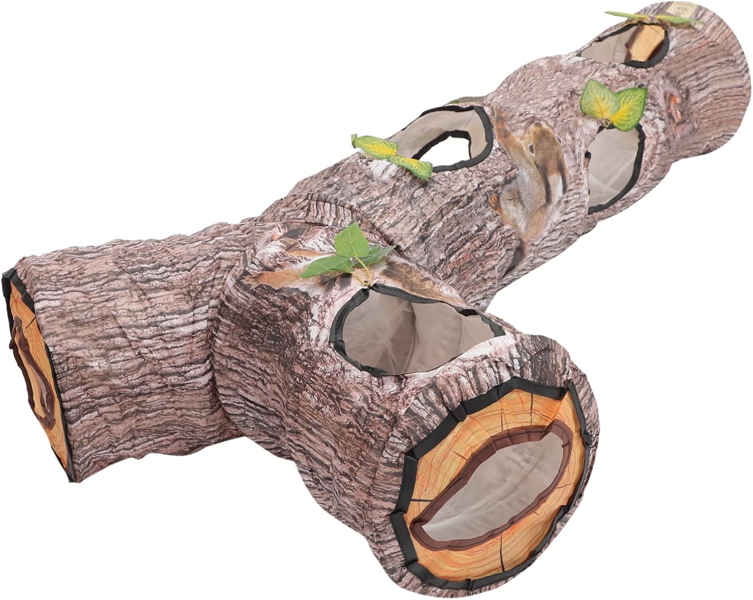 Milisten Interactive Foldable Cat Tunnel with Tree Branch Tube for Indoor Cats of All Design with Five Entry for Active Exploration and Hunting Fun