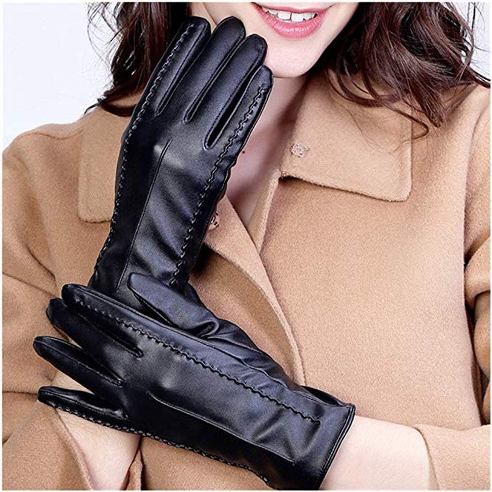 Guanti in Pelle Touch Screen da Donna Guanti Invernali Caldi da Donna con Guanti for Le Dita (Color : D, Size : S Code