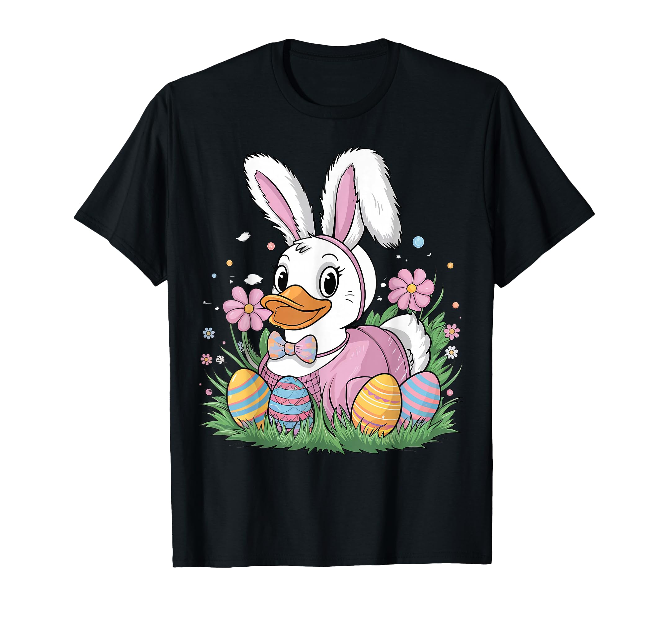 Easter Eggs Rubber Duckie Bath Duck Unisex-Child Easter Cartoon Rubber Duck T-Shirt Black Small Crew Neck Modern Classic Fit Short Sleeve T-Shirt