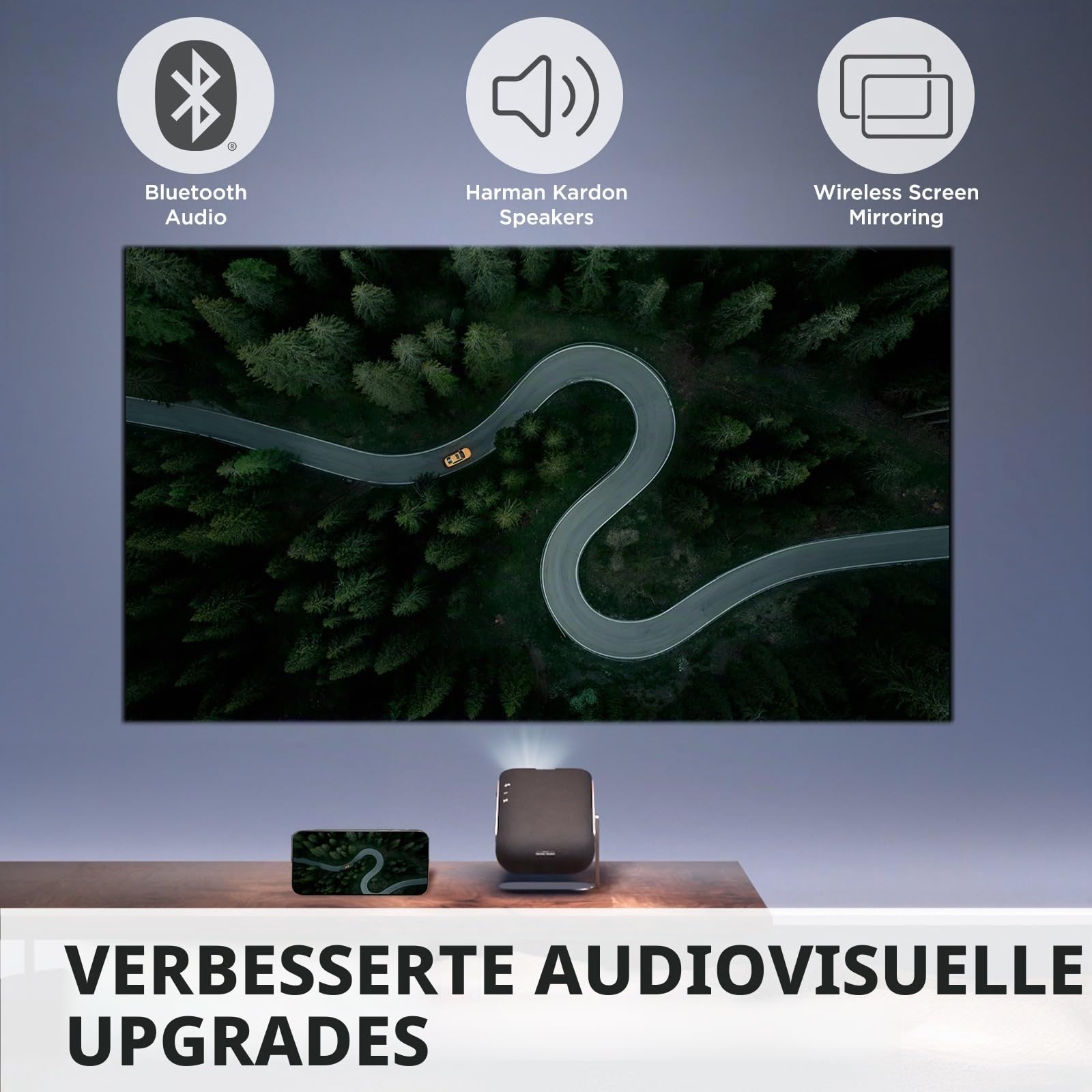 ViewSonic M1X Smart Beamer, 1080p Full HD, Portable Beamer for Outdoor/Home Cinema, Support Tablet/Laptop/PC/TV-Box