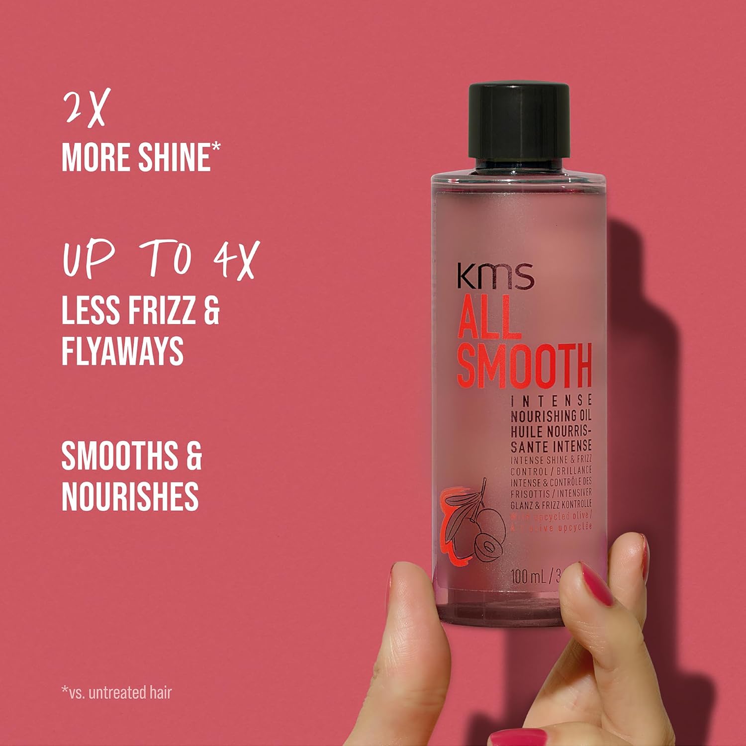 KMS AllSmooth Intense Nourishing Oil for Medium to Thick, Coarse Hair, 100ml