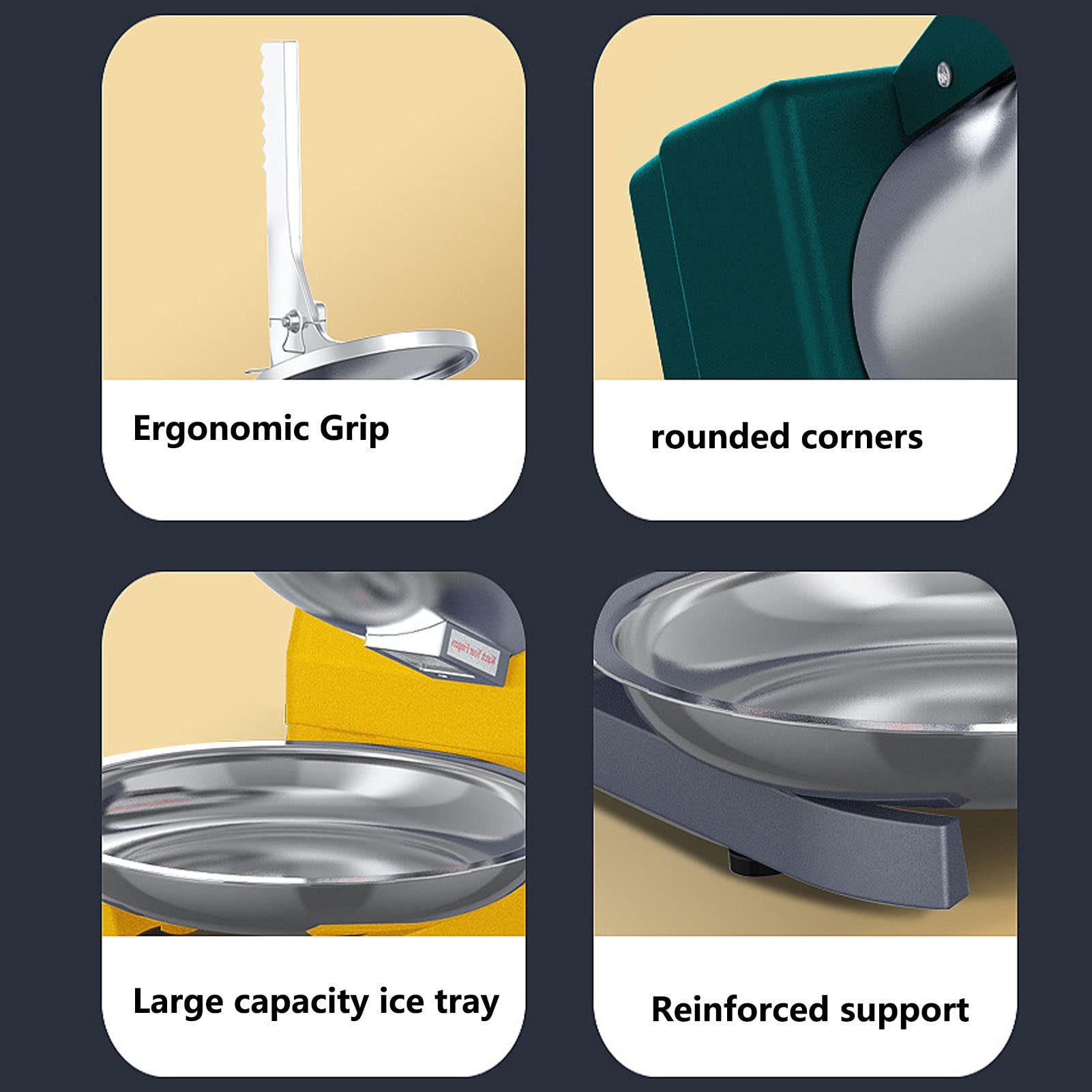 Trituradora de Hielo eléctrica, máquina de Afeitar, máquina de Hielo de Arena, máquina para Hacer Conos de Nieve, máquina para Romper Hielo de Alta Velocidad de Acero Inoxidable para el hogar y el c