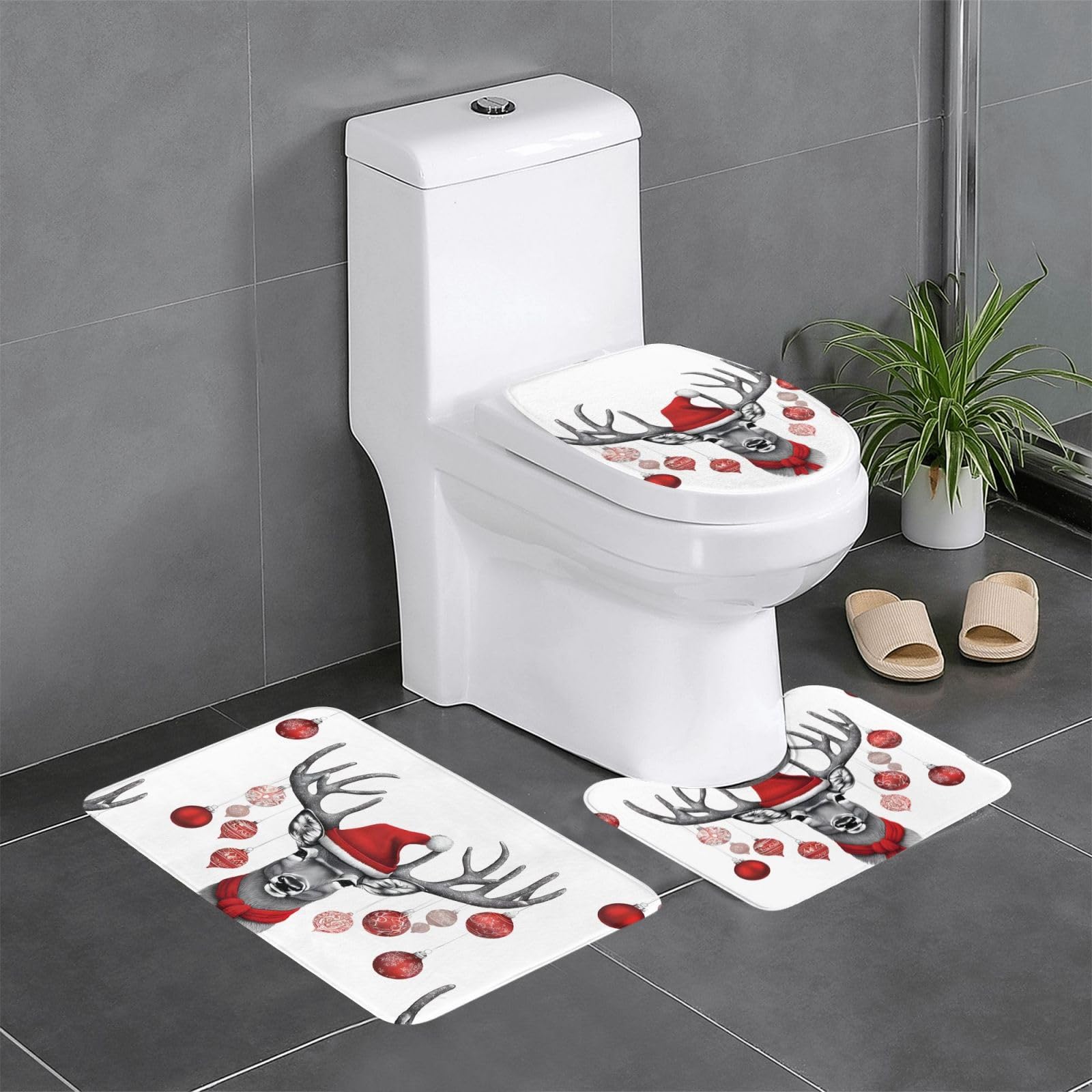 Tapis de bain élan de noël pour réchauffer votre salle de bain en fête