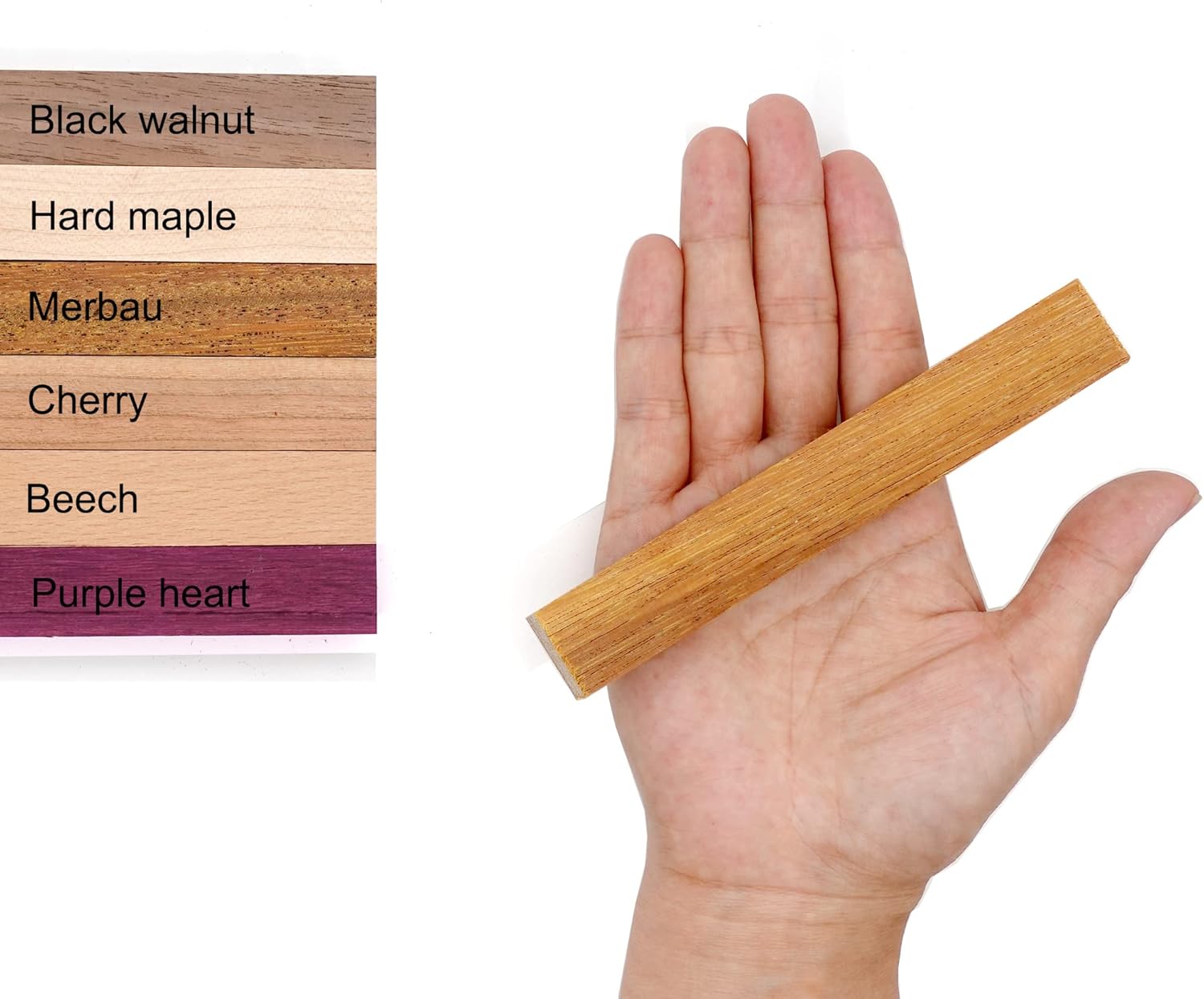 DICHA Wood Pen Blanks for Turning-Pen Blanks for Woodturning Burl-Black Walnut,Hard Maple,Merbau,Cherry,Beech,Purple heart-3/4" x 3/4" x 5" (30 Pack)