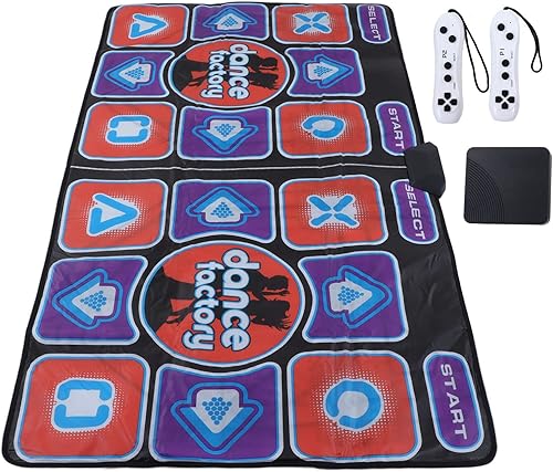 Miniatura 1 de Tbest y adultos, alfombrilla de baile doble, Just Dance Matmusic Dance Pad doble jugador ejercicio plegable Early Eon Electronic Dance Mat para sala