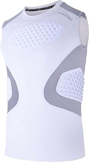 COOLOMG Youth Chest Protector Padded Compression Shirt - Sleeveless Sternum Rib Heart Guard for Baseball Softball Football Lacrosse