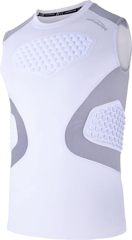 COOLOMG Youth Chest Protector Baseball Softball Football Lacrosse | Padded Compression Shirt Sleeveless Rib Heart Sternum Guard