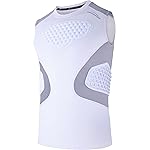 COOLOMG Youth Baseball Padded Shirt Kids Chest Protector Rib Heart Guard Sternum Protection for Football Softball Lacrosse Rugby White L