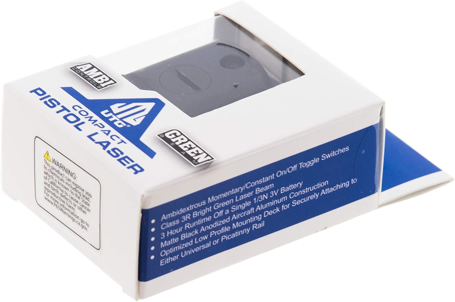 UTG Compact Pistol Laser, Green, Ambidextrous