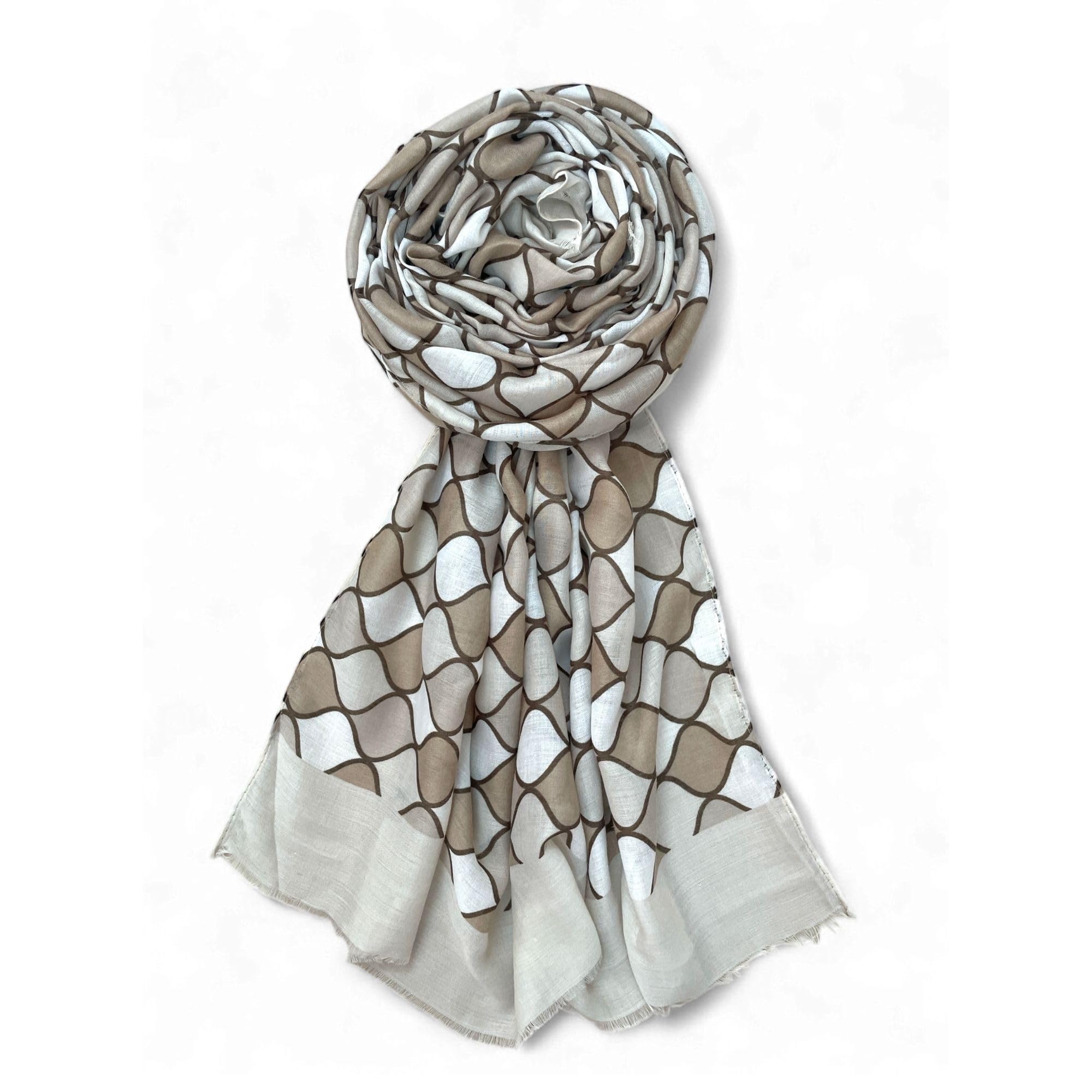 Scarf Woman Lattice Print Mal Mal Cotton Scarves | Hijab Scarf | Headscarf | Neck Scarf | Stoles | Wraps-image-3