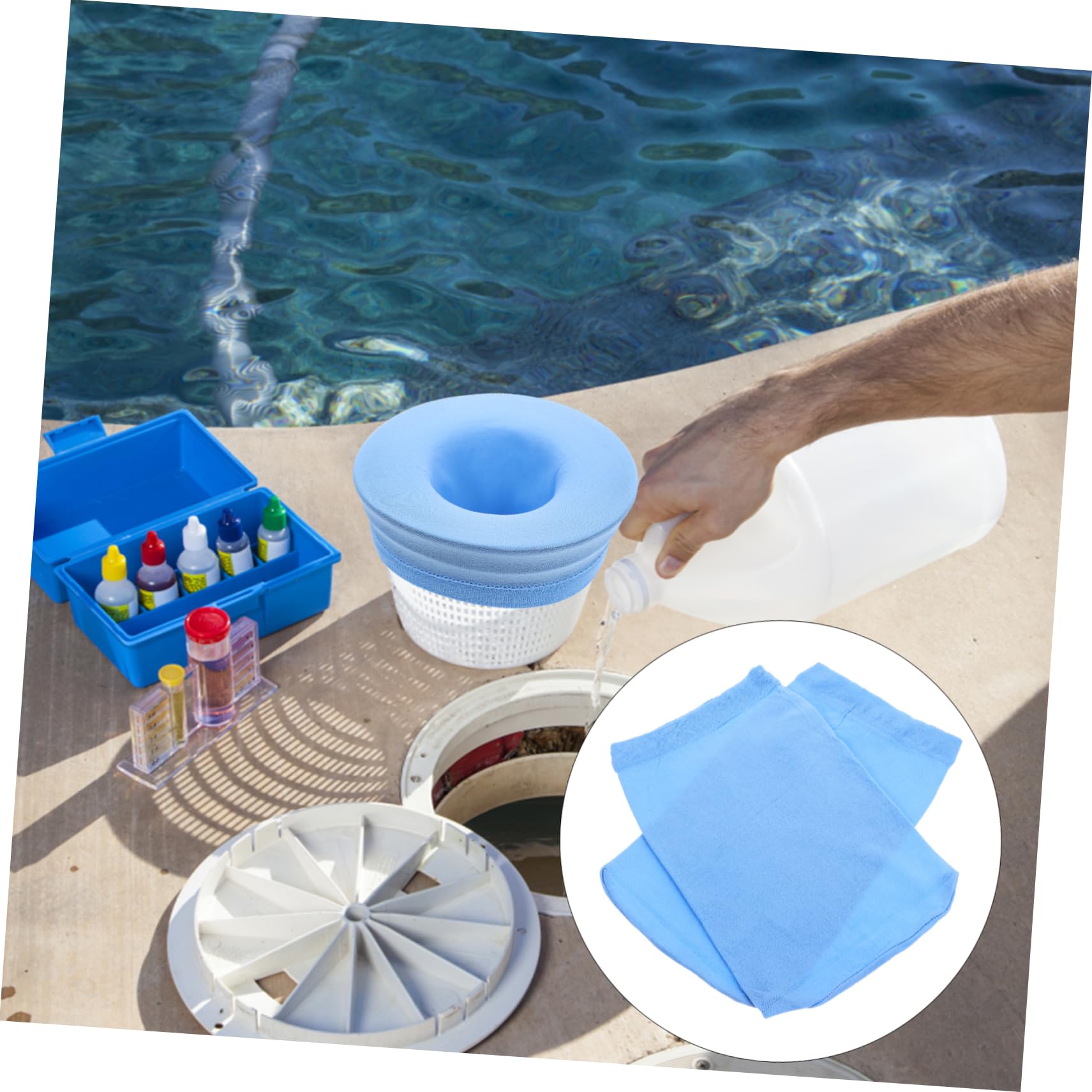 5 Series Calcetines Skimmer Piscina Bolsa Filtrante Reutilizable Limpieza De Residuos Y Suciedad Compatible con Skimmers 20 Piezas X 5