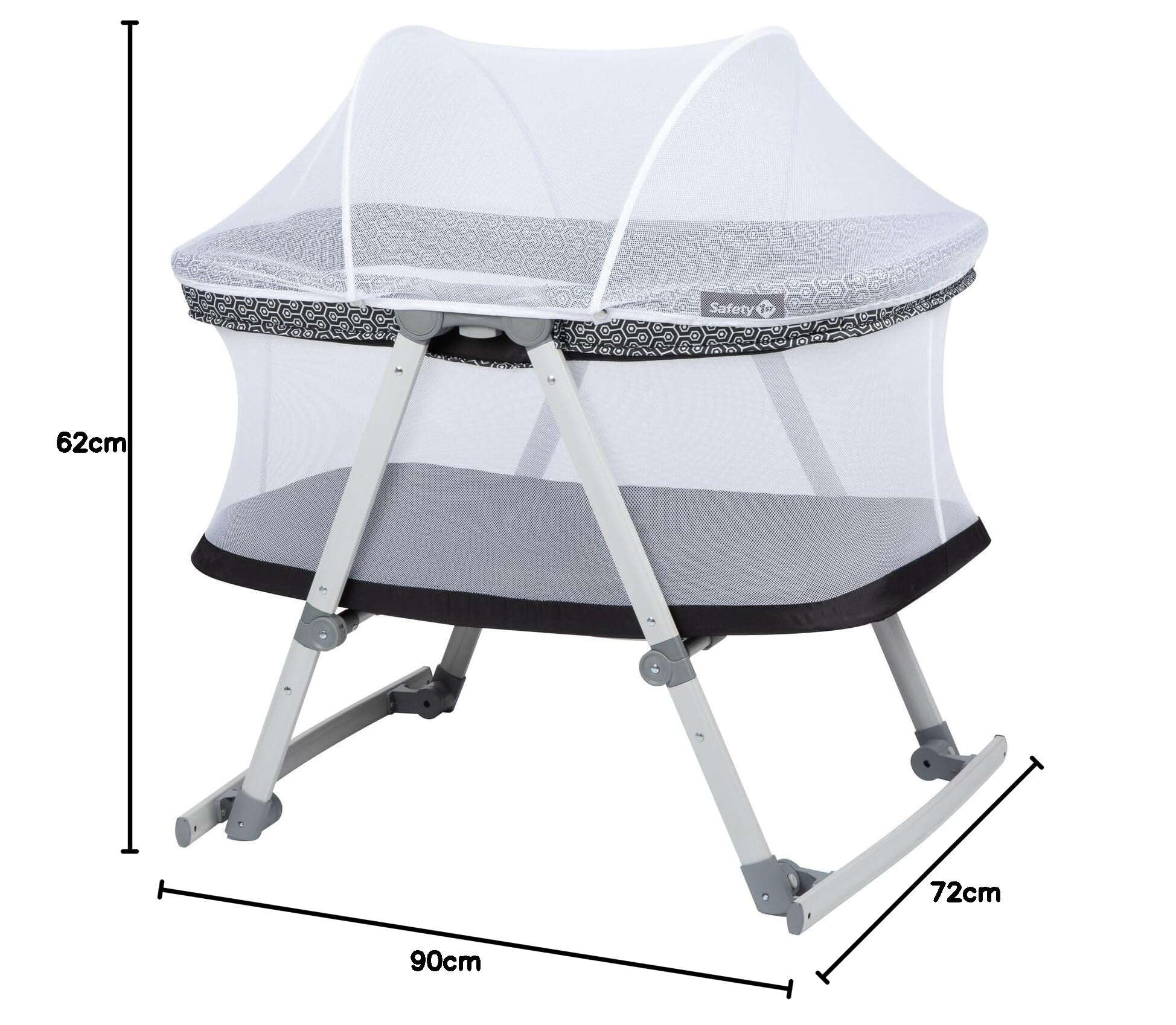 Safety 1st Babybett Morning Star, zusammen-klappbare Babywiege inkl. Reisetasche, geeignet ab der Geburt bis ca. 9 Monate, Geometric