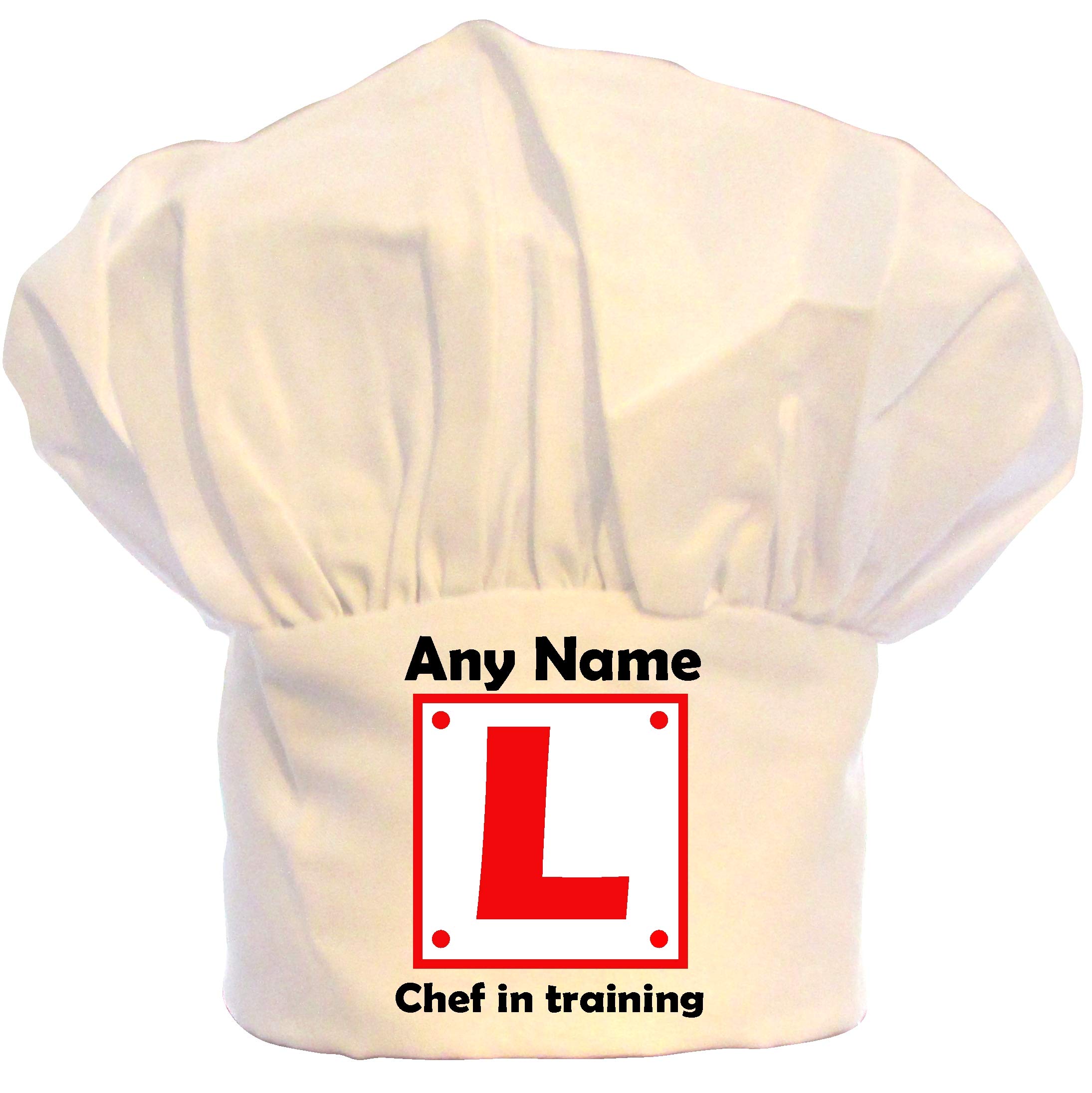 PRESENT2FUTURE PERSONALISED CHEF IN TRAINING LEARNER PLATE CHEFS HAT 100% POLYESTER