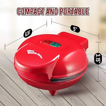 Burgess Brothers Mini Churwaffle Maker - Makes 4-Inch Waffles, Chaffles, and Cornbread Churro Waffles - Great Housewarming and Graduation Gift