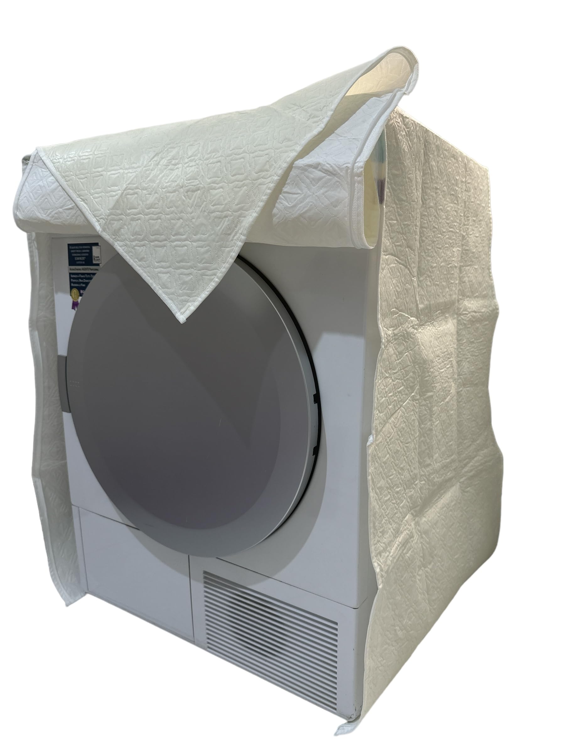 GMM Washing Machine Cover, Dryer Cover, Protective Cover for Washing Machine with Front Load, Zipper, Quilted Washing Machine Cover (58 x 62 x 85 cm, Cream)