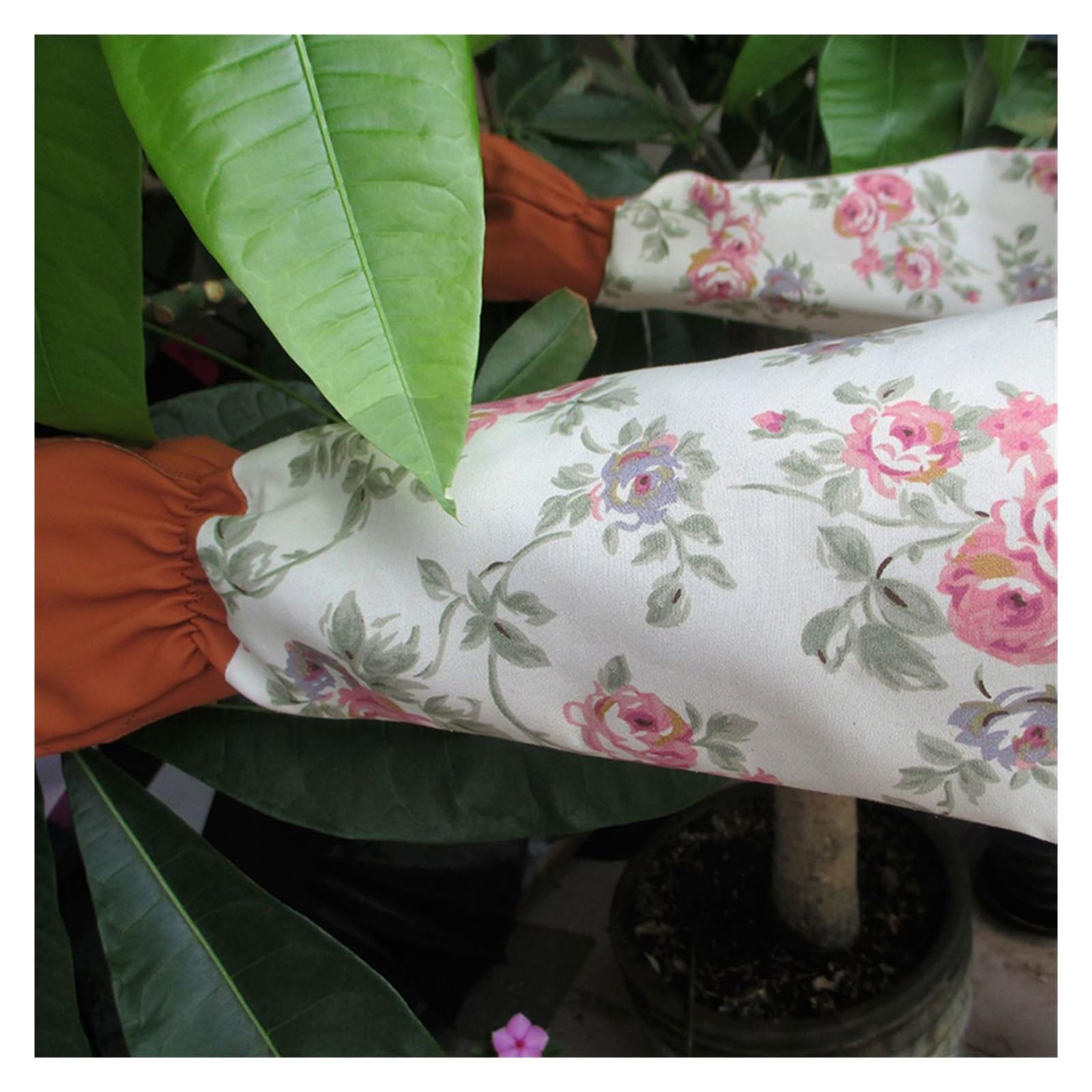 Guanti da giardinaggio a manica lunga multicolore(Roze)