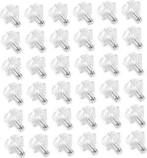 Angoily 120pcs Transparent Partition Nail Kickstand Shelf Support Pegs Shelf Stand Shelving Brackets Metal Cabinets Metal Stand Shelf Brackets Pegs Shelf Pin Support Pegs for Shelves Iron