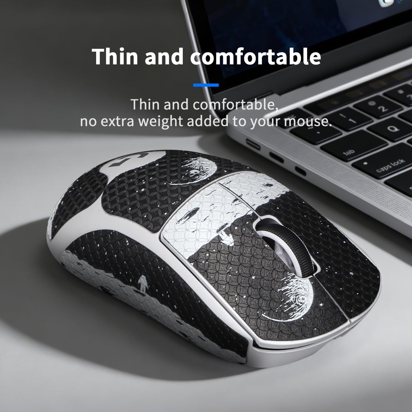 immoenuc Mouse Grip Tape for Logitech G PRO X Superlight 2c, Pre-Cut Anti-Slip Sweat-Resistant Ultra-Thin PVC Skin, for Gaming and Office Use - Earth Pattern image 3