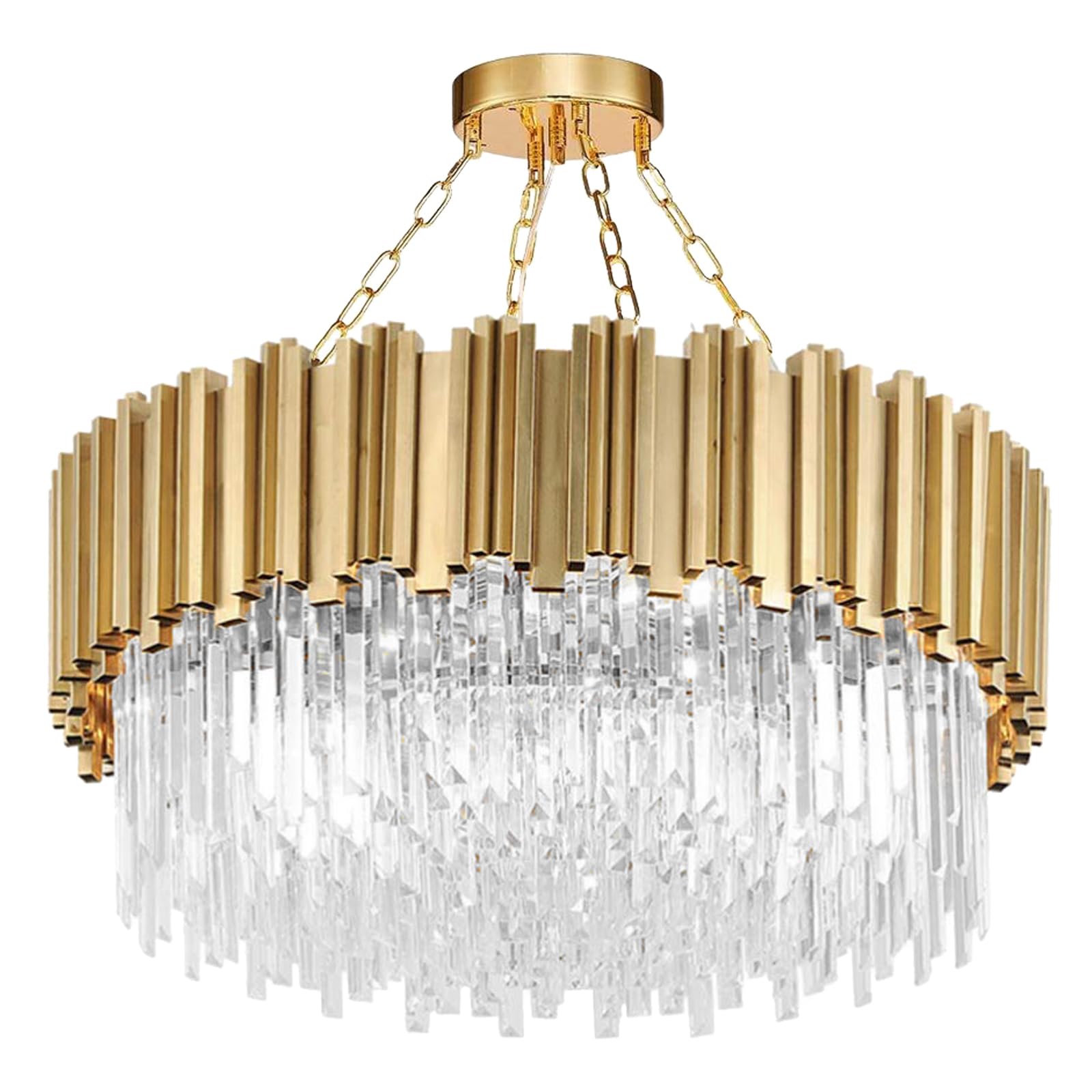 HYJAUSXB Luxury Gold Crystal Chandelier Ceiling Light for Living Room Dining Bedroom Bathroom (40cm)