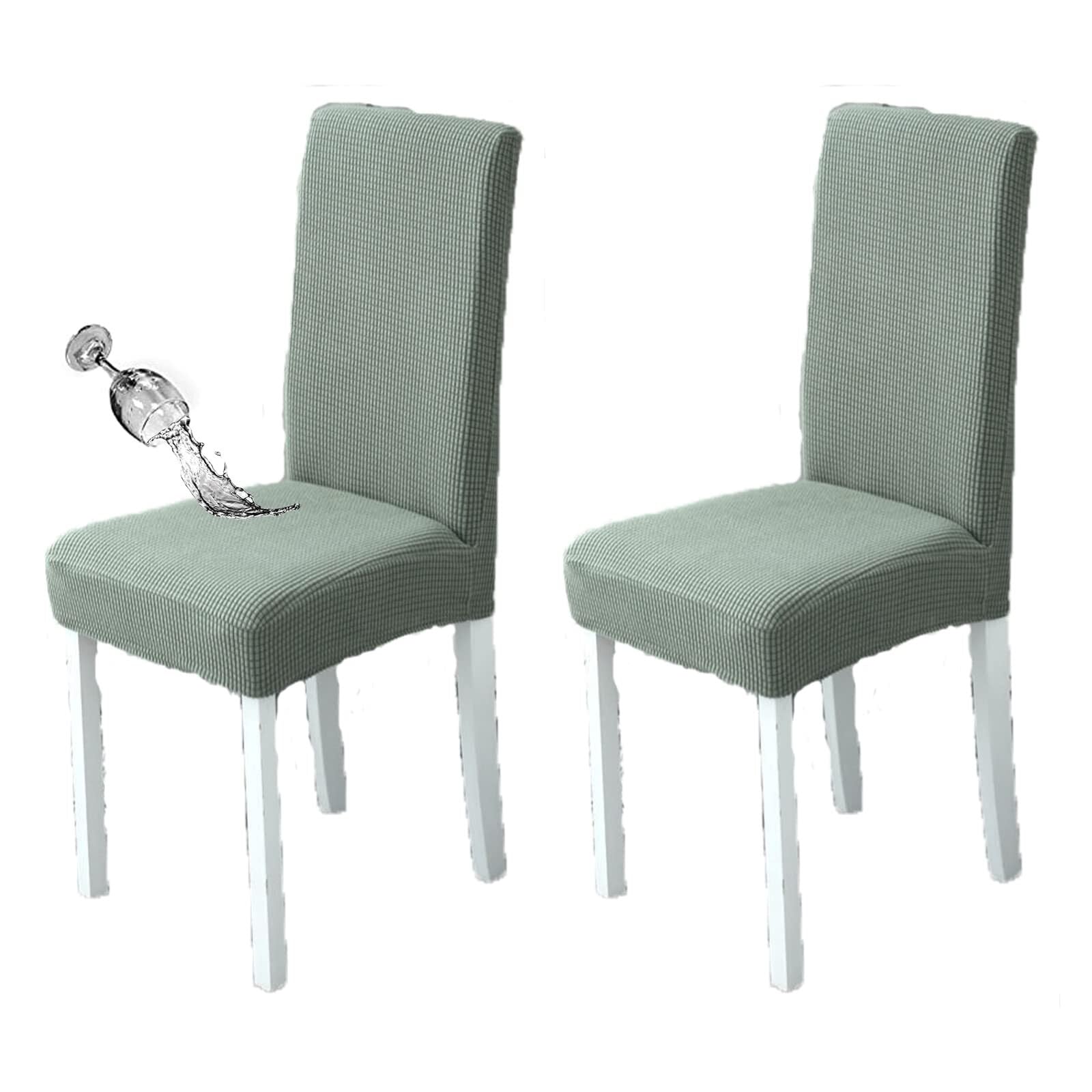 NMVAWIPT Waterproof Stretch Dining Chair Covers, Removable Washable Elastic Slipcovers With Adjustable Straps, For Hotel, Banquet(#11,2pcs)