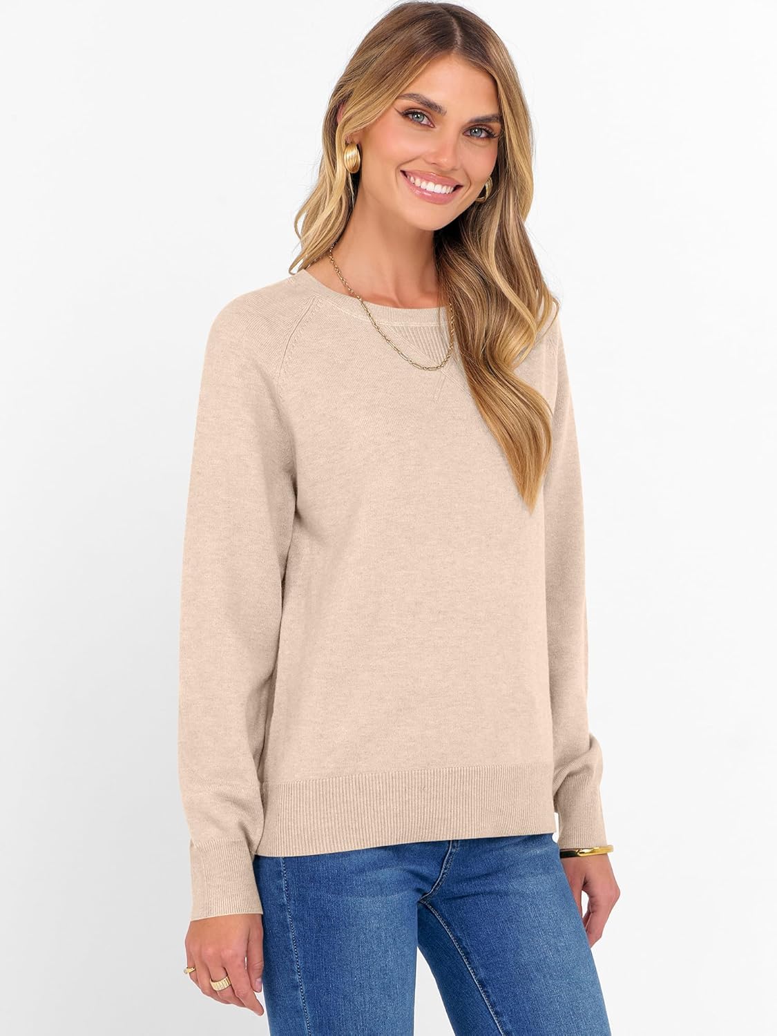 ANRABESS Sweater for Women Long Sleeve Crewneck 2026 Spring Winter Soft Loose Fit Basic Knit Pullover Sweaters Top Outfits - Image 4