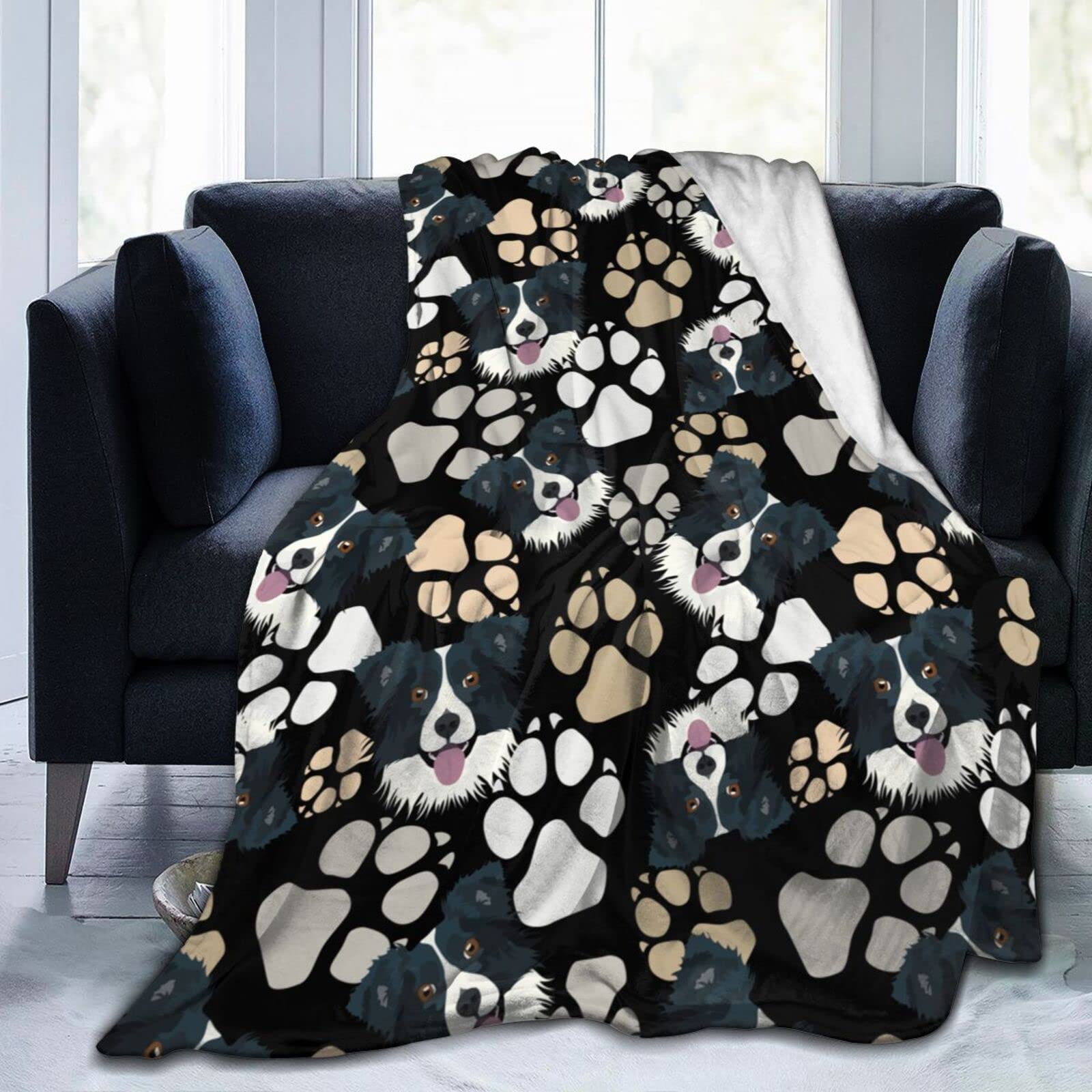 Amazon｜ブランケット ボーダー・コリー 犬柄 アニメ 毛布 ひざ掛け
