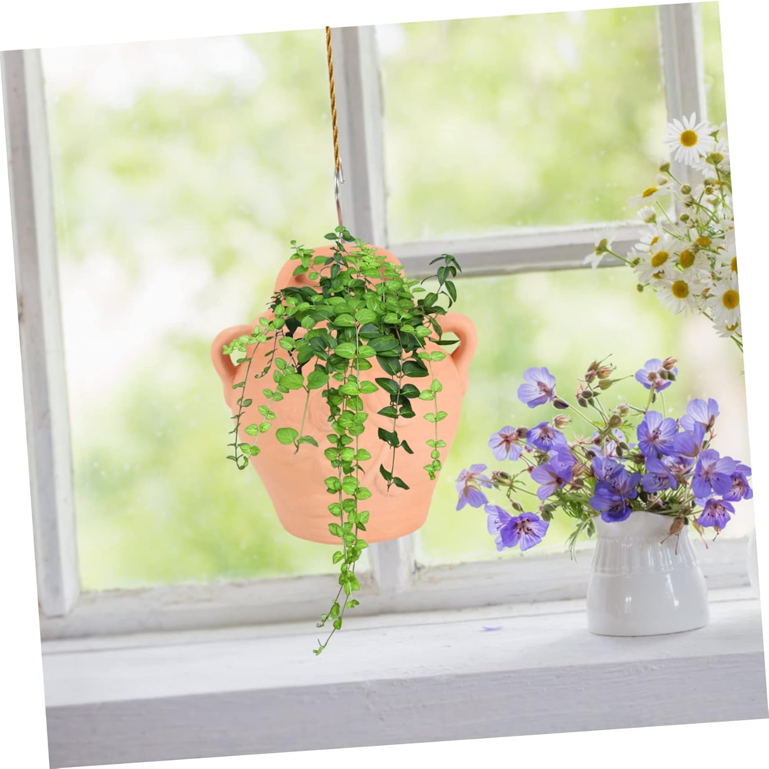 YARNOW 2pcs Pottery Wall Plant Holder Elegant Hanging Flower Pot for Use Versatile Wall-Mounted Planter for Balcony Garden Durable Pottery Design Drainage