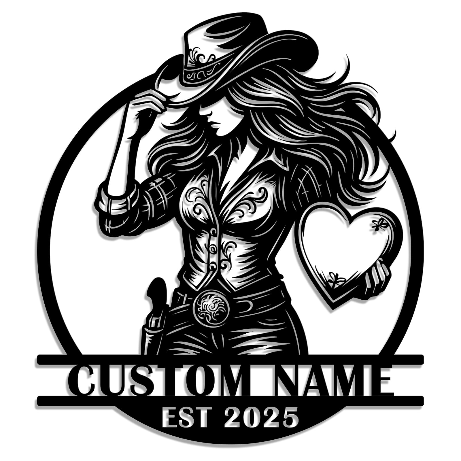 Personalized Cowboy & Cowgirl Metal Sign – Custom Western Horse Riding Wall Art – Rustic Ranch Decoration for Farmhouse, Barn, or Outdoor Spaces (Style-4)