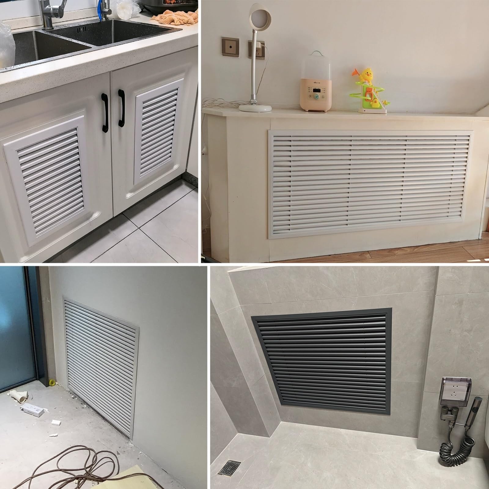 Lüftungsgitter Grau 600x900mm für Wand, Decke und Boden - Belüftung